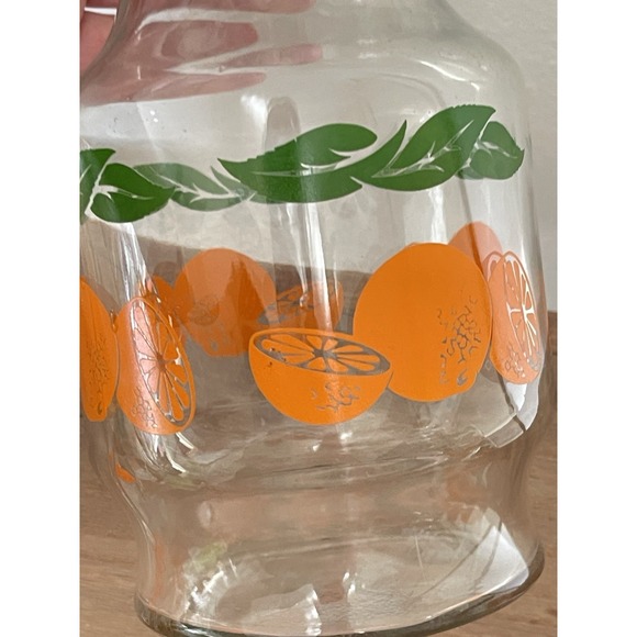 Vintage Anchor Hocking Orange Juice Carafe and 4 Glasses 🍊 - Picture 6 of 6